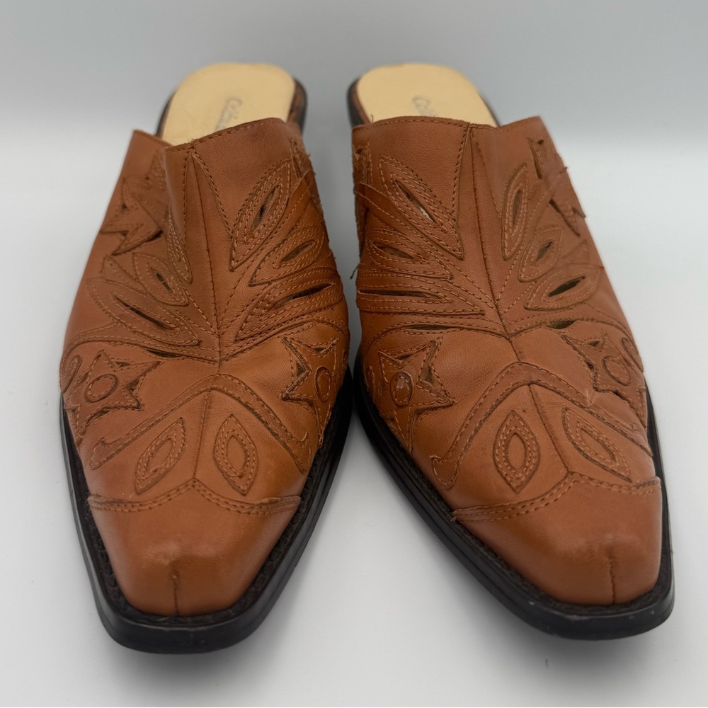 Coldwater Creek Leather Slip-On Mule Shoes